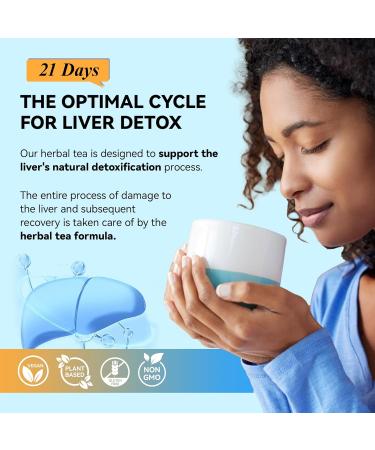 Laicuherb Milk Thistle Liver Detox Tea for Digestion and Immunity, Natural 21 Day Liver Cleanse Herbal Tea for Liver Cleansing & Stomach Care, Caffeine Free, 21 Teabags - Buy Online on GoSupps.com