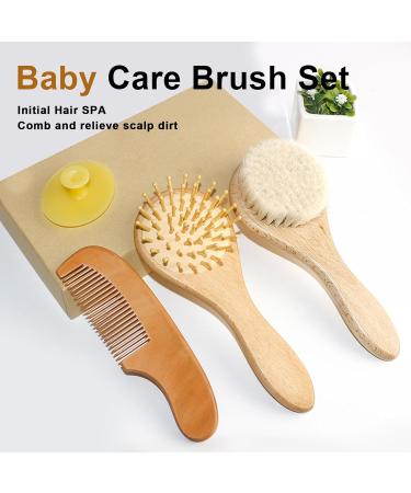 Baby Hairbrush Set - 4-Piece Infant & Toddler Brush and Comb for Soft Hair Care - Buy Online on GoSupps.com