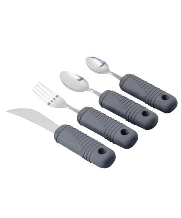 Sammons Preston Sure grip flexible cutlery set stainless steel fork knife spoon thick handle with good grip food AID arthritis weak grip & disabilities