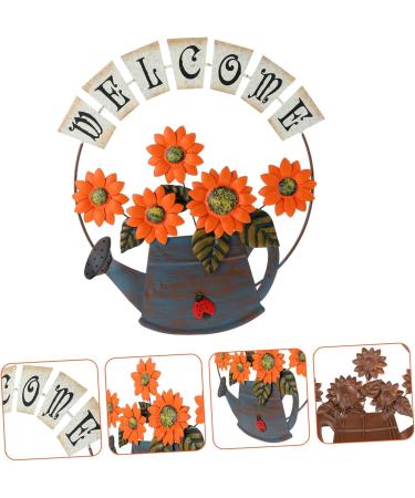 ABOOFAN Pendant Office Decor Welcome Wall Hanging Sign Wall Hanging Decor Front Door 3d Ornament 42X36CM Orange - Buy Online on GoSupps.com
