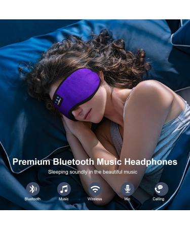 Bluetooth Sleep Headphones Eye Mask for Side Sleepers/Nap/Travel - 14 Hrs Playtime - Comfy & Ultra-Soft - Violet - Buy Online on GoSupps.com