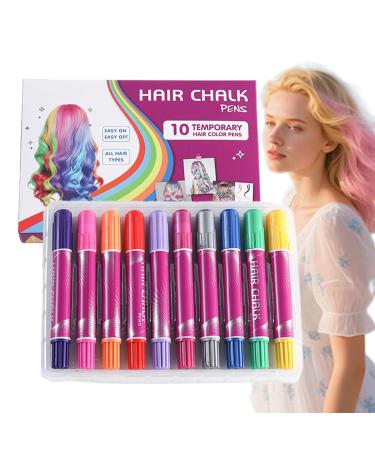 Lot de craies pour cheveux pour filles - 10 couleurs - Kit de maquillage temporaire - Jouet amusant pour anniversaire No l f te costum e