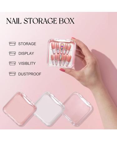 9Pcs Press On Nail Storage Box | Acrylic Display Case & Fake Nails with Adhesive Tape - Perfect for Home Salon & Nail Art - Buy Online on GoSupps.com