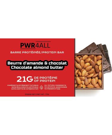 PWR4ALL - Chocolate Almond Butter Protein Bars (Box of 12) - Buy Online on GoSupps.com