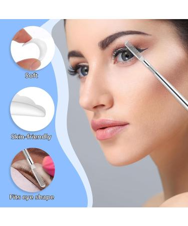 50 Pieces Eyelash Lift Tool Separator Lift Tools with Comb Silicone Eyelash Lash Lift Pads with Stainless Steel Eyelash Perm Tool Eyelash Rods for Lash Lift Rods Lash Perm Metal Eyelash Comb White+Silver - Buy Online on GoSupps.com