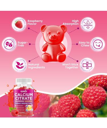 GGMMUU Calcium Citrate Gummies 1200mg High Absorption Calcium Supplements for Women & Men Sugar Free Calcium Gummies for B0ne Muscle & Immune Support Non-GMO Vegan Raspberry Flavor 60 Count - Buy Online on GoSupps.com