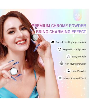 Saviland Chrome Nail Powder Kit 6 Colors Aurora Chrome Powder for Nails with U V LED Nail Lamp Top Gel Press on Nails Tips Nail Glue Basic Nail Tools Kit for Home DIY Chrome Mirror Effect Nail Art - Buy Online on GoSupps.com