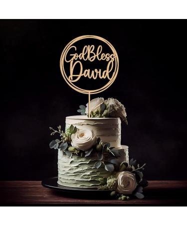 Trimming Shop Personalised 1 Pack God Bless Wooden Cake Topper Christening First Communion Customised Cake Pick Religious Baptism God Bless Cake Decorations Baby Shower Birthday Party Supplies Design 6 - Buy Online on GoSupps.com