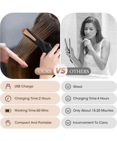 Cordless Mini Crimper Iron with USB Charging | 3 Temperature Settings | Ideal for Voluminous Hairstyles, Corn Perm Waves, and Hair Crimping - Buy Online on GoSupps.com