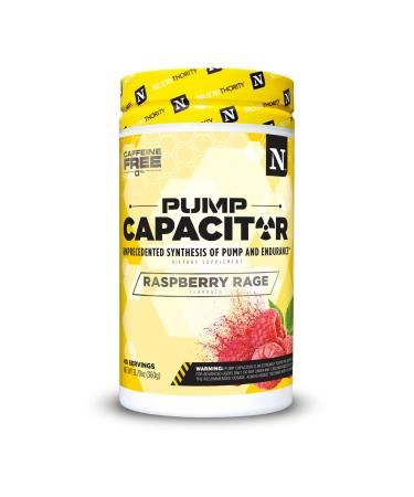 Pump Capacitor Non-Stimulant Sugar-Free Pre Workout for Men & Women Raspberry Rage 40 Servings - Nitric Oxide Booster Intense Focus Powerful Pumps & Strength Gains