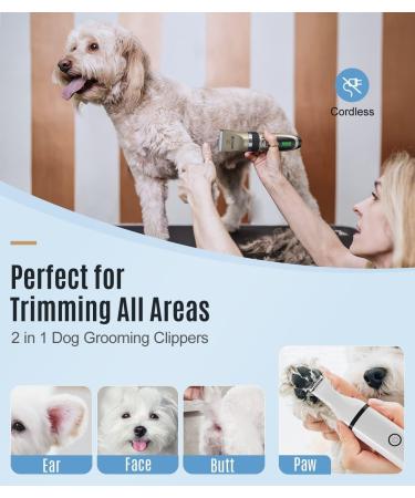 oneisall 2-in-1 Dog Clippers & Paw Trimmer Kit | Low Noise Grooming Set for Dogs & Cats - Buy Online on GoSupps.com