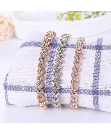 Micro Magnetic Zircon Detox Bracelet Micro Magnetic Zircon Slimming Bracelet Lymph Detox Magnetic Bracelet with Lymphatic Drainage Ring Crystal Bracelet for Women Jewelry Gift Silver - Buy Online on GoSupps.com