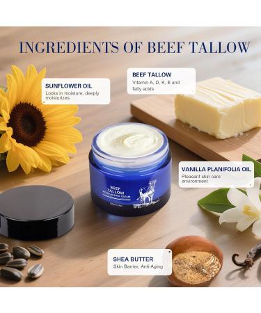 SKSOYT Beef Tallow for Skin, Whipped Organic Grass-Fed Beef Tallow Balm for Face & Body, Tallow Face Moisturizer, For Dry Skin - Buy Online on GoSupps.com