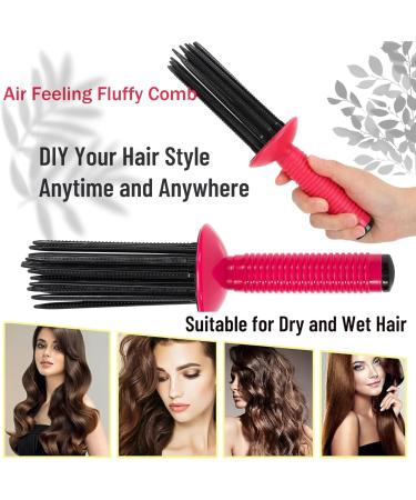 Rose Curling Roll Comb for Women - 17 Teeth Round Styler for Fluffy, Curly Hair - Buy Online on GoSupps.com