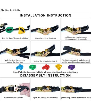 NAQIER Ninja Tree Climbing Holds with Ratchet Straps - Outdoor Ninja Warrior Course for Kids - Buy Online on GoSupps.com