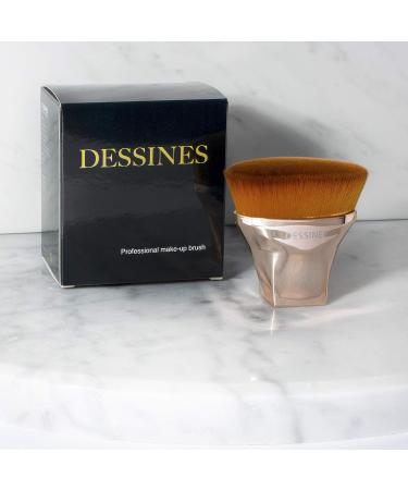 DESSINES Vegan Foundation Kabuki Brush - Professional Makeup Brush for Flawless Application | Gold C Edition - Buy Online on GoSupps.com