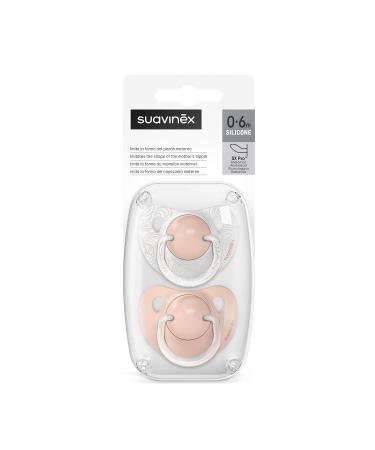 Suavinex Dreams Flat Duo Pink Pacifier Set 0-6m - 2 Silicone Pacifiers for Baby - International Shipping Available - Buy Online on GoSupps.com