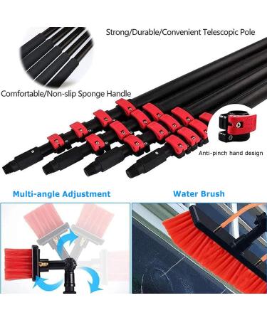 Window Cleaning Kit with Extension Pole Water Fed Pole Brush System Telescopic Window Cleaning Tools 12-39 Feet Extendable pole with 55cm Brush 55cmbrush-24FT/7.2M 35cm Brush Head 8M/27FT - Buy Online on GoSupps.com