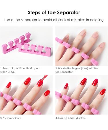 SOONHUA 50pcs Foam Finger Toe Separators - Soft Disposable Nail Divider Tool for Pedicure & Manicure (Pink) - Perfect for Nail Art - International Shipping Available - Buy Online on GoSupps.com