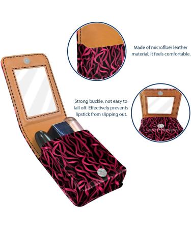 Premium Leather Lipstick Case with Mirror | Mini Lip Gloss Organizer | Breast Cancer Ribbon Pink E320x7wxxb - International Shipping Available - Buy Online on GoSupps.com