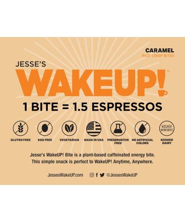 WAKE UP! Caffeinated Caramel Protein Bars - Gluten Free Vegetarian 350mg Caffeine - 8 Pack for Focus & Clarity - Kosher Ingredients - Buy Online on GoSupps.com