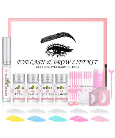 Lash Lift Kit & Eyelash Perm Kit for Solon at Home Professional Eyelash Curling Lash Extension Set Including Eyelash Glue 5 Size Lift Pads Eye Gel Patchs Lash Brush and Accessories