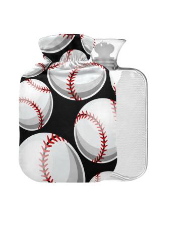 Baseball Hot Water Bottles with Cover 1L Small Hot Water Bag for Pain Relief Back Pain Hot and Cold Therapy BPA Free 1L
