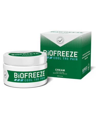 Biofreeze Menthol Pain Relieving Cream 3 OZ Jar For Pain Relief Associated With Sore Muscles, Arthritis, Simple Backaches, Strains, Bruises, Sprains And Joint Pain (Packaging May Vary) Single Cream