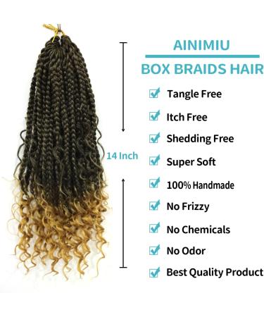 Ainimiu 14 Inch Goddess Box Braids Crochet Hair Bohomian Crochet Box Braids Curly Ends 8 Pack Crochet Braids Synthetic Braiding Hair Extension Black 14 Inch(Pack of 8) T27# - Buy Online on GoSupps.com
