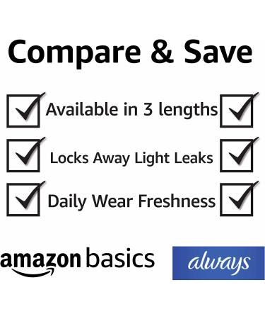 Amazon Basics Daily Pantiliner Long Length 40 Count - 1 Pack (Formerly Solimo) - Buy Online on GoSupps.com