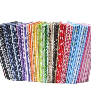 56pcs 9.8" x 9.8" (25cm x 25cm) No Repeat Design Printed Floral Cotton Fabric for Patchwork, Precut Fabric Square for DIY Sewing,Quilting Squares Bundles