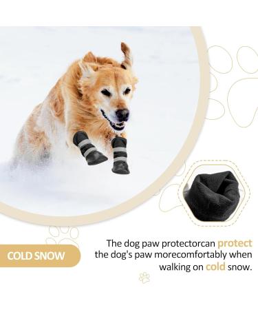 Waterproof Dog Shoes with Reflective Straps | Anti-Slip Wear-Resistant Leather Rubber Sole | Size S Black - Dog Paw Protection for Small Medium & Large Dogs (4 Pieces) - Buy Online on GoSupps.com
