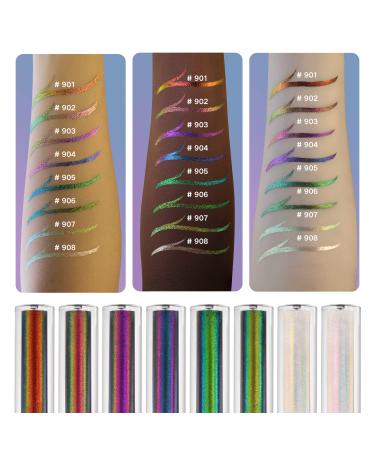 CHARMACY Multichrome Liquid Eyeliner & Glitter Chameleon Eyeshadow - PALE PINK YELLOW 908 | Waterproof, Smudge Proof, Longwearing Formula - Buy Online on GoSupps.com