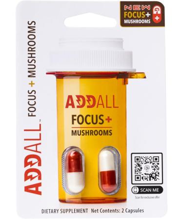 Addall Focus + Mushrooms Memory Supplement (3 Pack) #1 Effective Alternative Brain Supplement Substitute Pills Nootropic & Energy | No Crash | Science Backed Formula | 6 Capsules - Buy Online on GoSupps.com