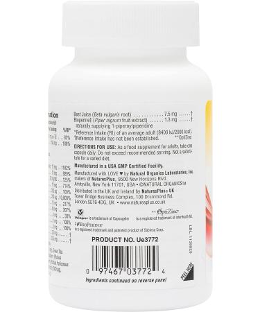 NaturesPlus Hema-Plex Iron Capsules - 60 Fast-Acting Vegetarian Capsules - 85mg Chelated Iron for Total Blood Health - With Vitamin C & Bioflavonoids - Vegan & Gluten-Free - Buy Online on GoSupps.com