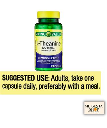 L-Theanine Spring Valley 100 mg Support 100 Count + me Gusta Sticker - Buy Online on GoSupps.com