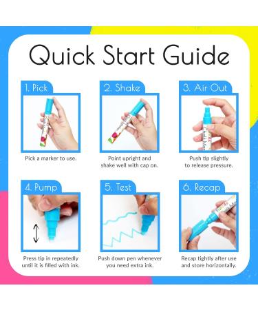 Funcils 8 Washable Window Markers for Cars - 15mm Neon Chalk Markers for Glass, Chalkboard, Blackboard, Auto - Bright Jumbo Tip, Loved by Teachers and Kids - Buy Online on GoSupps.com