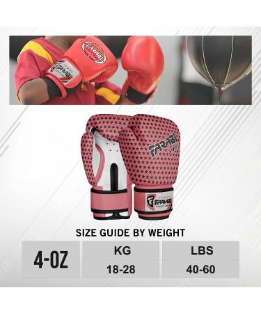 Farabi Sports Kids Boxing Gloves (4-oz) for Ages 3-8 - Junior Boys & Girls Youth Boxing Gloves - Pink - Buy Online on GoSupps.com