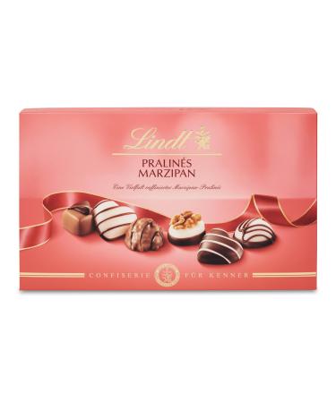 Lindt chocolate chocolates for connoisseurs marzipan |125g |Pralins box with 12 fine marzipan creations in 6 varieties with and without alcohol |Praline gift |Chocolate gift Marzipan 200 g