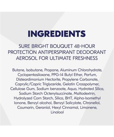 Sure Women Bright Bouquet Aerosol Antiperspirant Deodorant 250 ml Pack of 6 Vanilla 1.5 l (Pack of 1) - Buy Online on GoSupps.com