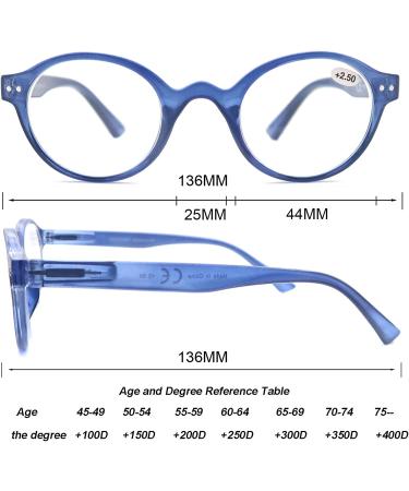 Reading Glasses 1.25 Readers 5 Pack - Lightweight Round Eyeglasses for Women Men - Flexible Spring Hinge - Mix Color 5 Pair Set - Buy Online on GoSupps.com