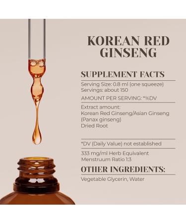 Korean Red Ginseng Alcohol-Free Natural Tincture Extract Immune System Booster Liquid Drops Made from 100% (4 fl oz) 4 Fl Oz (Pack of 1) - Buy Online on GoSupps.com