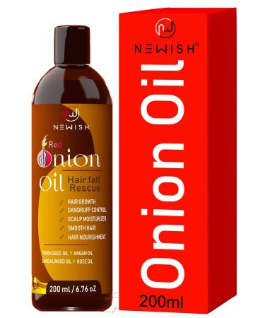 Red Onion Oil for Hair Regrowth Men & Women | Essential Oil | Nourishing Hair Fall Treatment & Control Dandruff | 99.9% Success Ratio | 200ml 3.38 Fl Oz (Pack of 1)