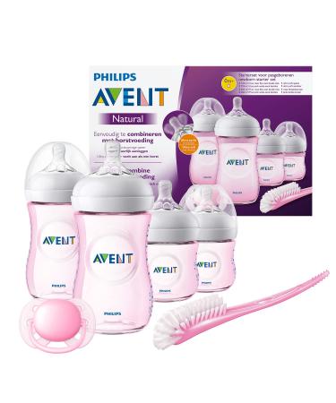 Philips Avent Baby Bottle for Newborns Transparent Pink (Model SCD301/03) Pink Single