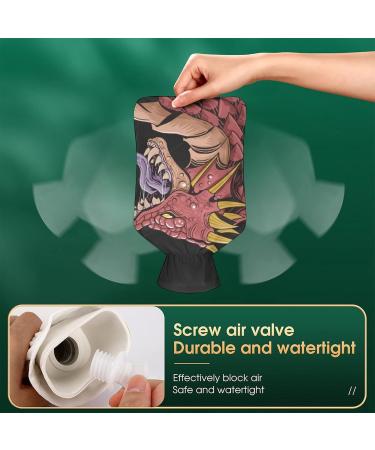 Red Dragon Hot Water Bottle with Plush Cover - Hand Warmer for Adults & Kids - 26.5x15.3cm | International Shipping - Buy Online on GoSupps.com