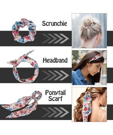 Besbomig 6-Piece Chiffon Flower Hair Ties | Elastic Ponytail Holders for Women & Girls - Color 3 - Stylish Hair Accessories - Buy Online on GoSupps.com