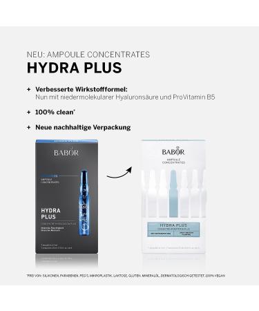 BABOR Hydra Plus Ampoule Serum - Hyaluronic Acid Moisturizing Serum for Anti-Aging - 7 Day Treatment - Buy Online on GoSupps.com