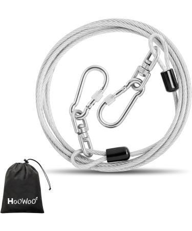 10FT Hoowoo Chew Proof Dog Tie Out Cable - Swivel Lockable Hook - Outdoor Dog Runner for Yard, Camping & Beach - Buy Online on GoSupps.com