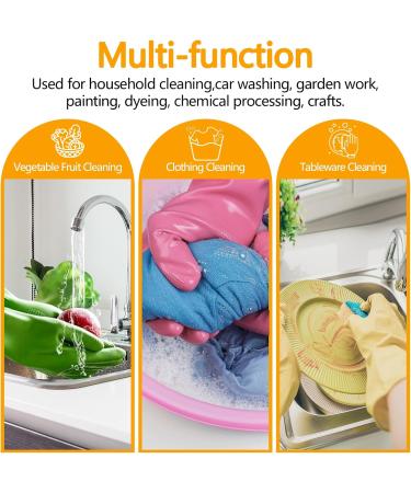 Rubber Cleaning Gloves for Washing Dishes Dishwashing Gloves for Kitchen Cleaning for Household Durable Reuseable Multicolor-m - Buy Online on GoSupps.com
