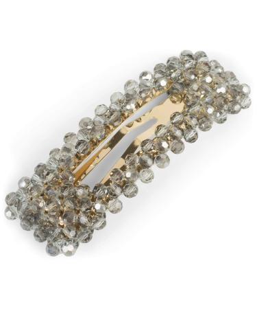 styleBREAKER ladies hair clip rectangular with plastic pearls and clip closure hair clip clip 04027007 color: gray